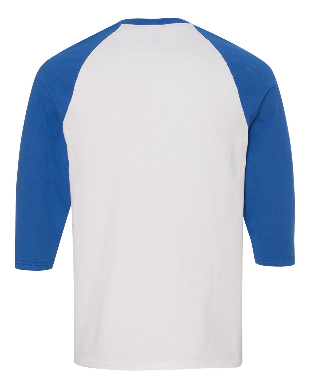 Gildan - Heavy Cotton™ Raglan Three-Quarter Sleeve T-Shirt White/Royal
